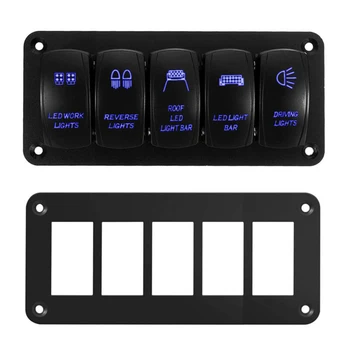 

Dash Board Switch Parts Controls Accessories 5-Gang Panel Holder LED Rocker