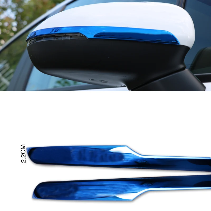 Lsrtw2017 нержавеющая сталь заднего вида автомобиля против царапин полосы Таймс для Opel Astra K автомобильные аксессуары - Название цвета: 2.2cm blue
