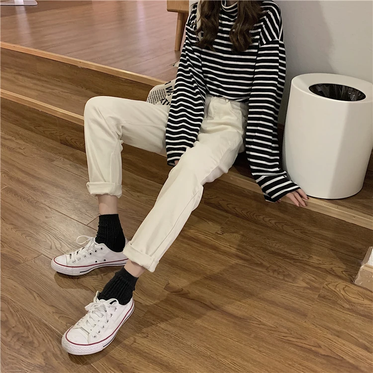 Embroidered loose-fitting jeans loose-fitting leggings show thin Harun pants down pants woman