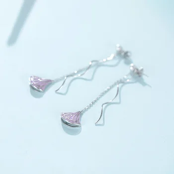 

shell ocean wind and Sun Department beautiful romantic pure silver small fresh ear line net red jewelry wholesale