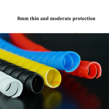 

1M 8mm Spiral Wire Wrap Spiral Tube Flame Retardant Cable Colorful Packing Cable Sleeves Winding Tube For Scooter M365