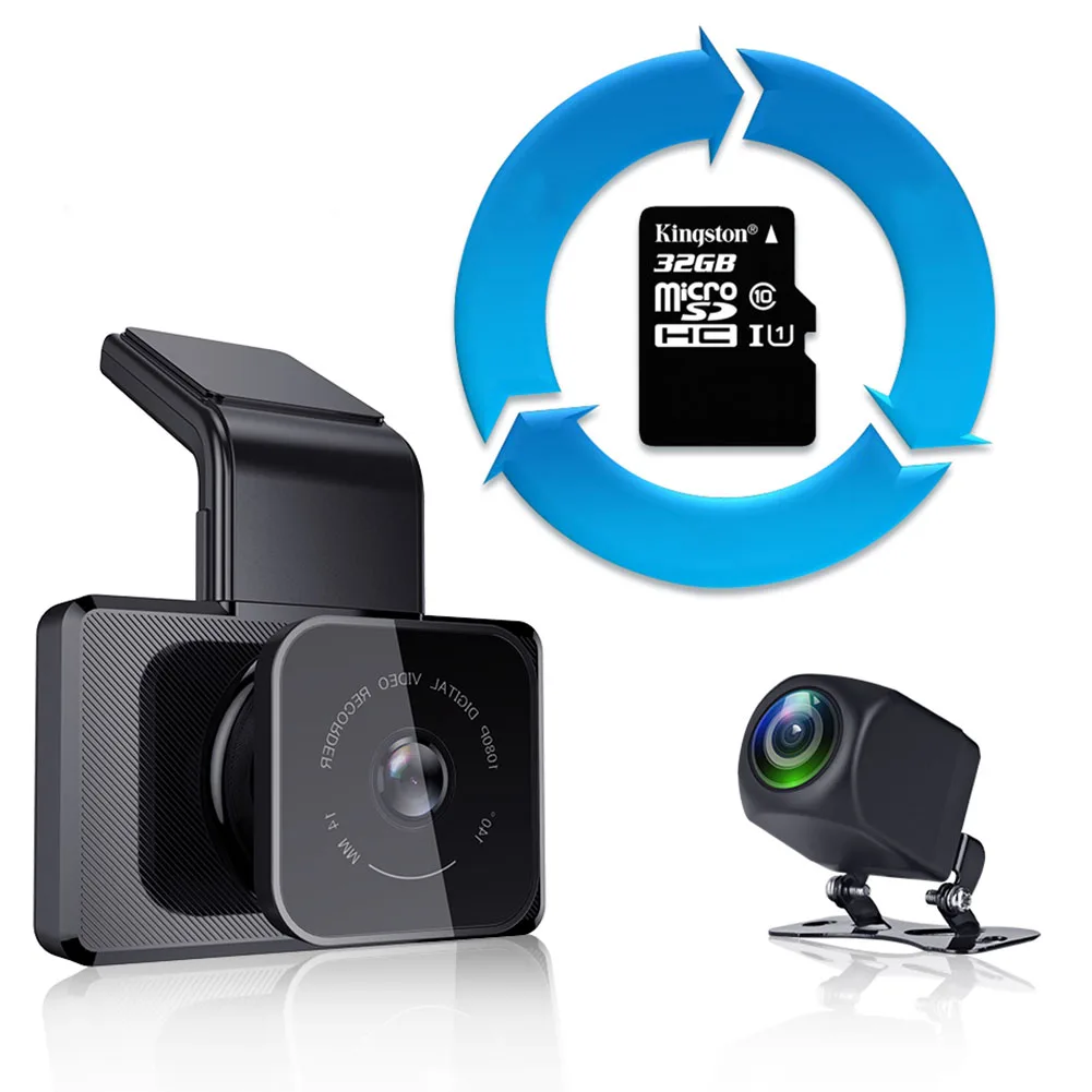 3-дюймовый HD Автомобильный видеорегистратор 1080P двойная Запись gps DVR Камера WI-FI подключение приложения двойной Камера запись ночного вождения Регистраторы