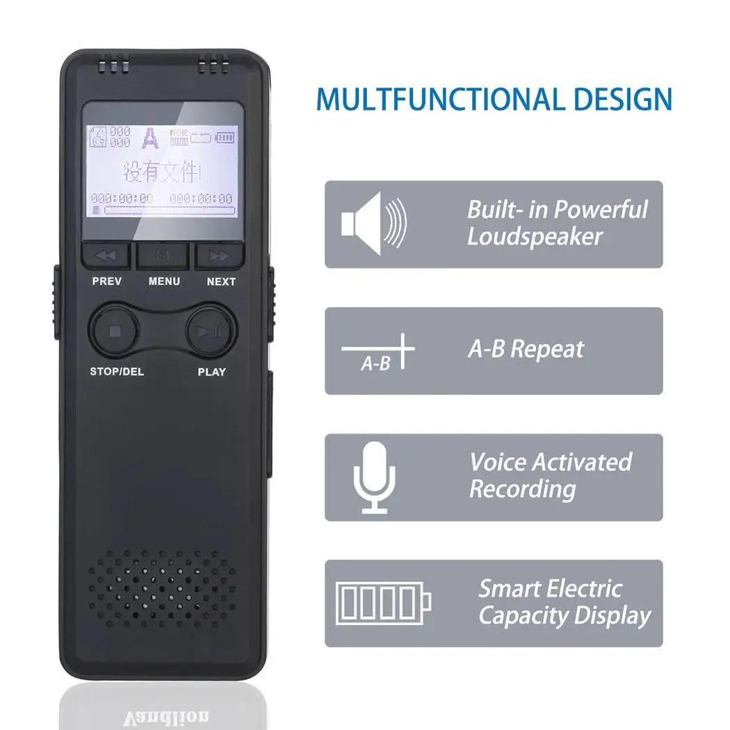 Мини цифровой диктофон светодиодный экран MP3-плеер USB 2,0 MP3, WMA AGC шум литиевая батарея рекордер уменьшения