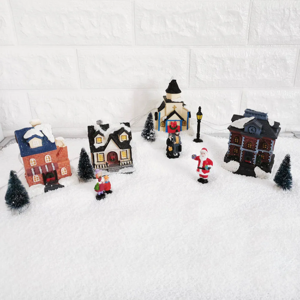  Christmas Winter Village House with LED Light up with Timer Christmas Figurines Accessories for Vil - 4000083168863