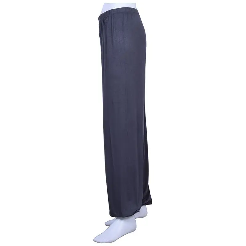 yoga pants Loose Modal bloomers pants home tai chi harem joggers sweat Pants both men and women-Light Grey,XL