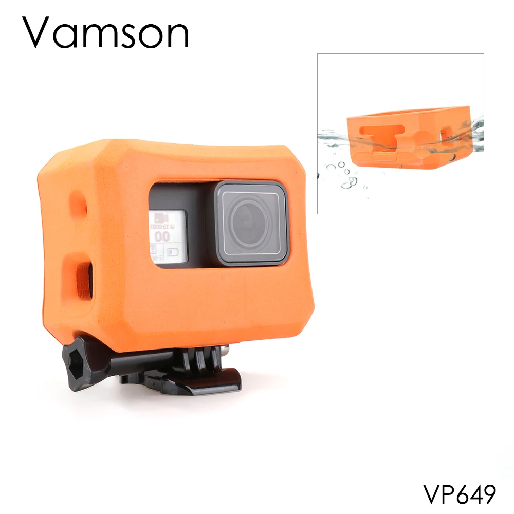 

Vamson Waterproof Case For Go pro Protective Case Orange Float Cover For GoPro Hero 7 6 5 Black 7 Silver White Camera VP649