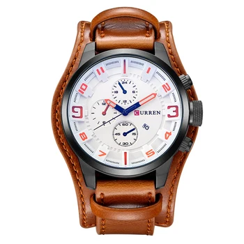 

CURREN Fashion&Casual Quartz Mens Watches Analog Military Sports Wristwatch Leather Strap Male Clock Display Date Hodinky