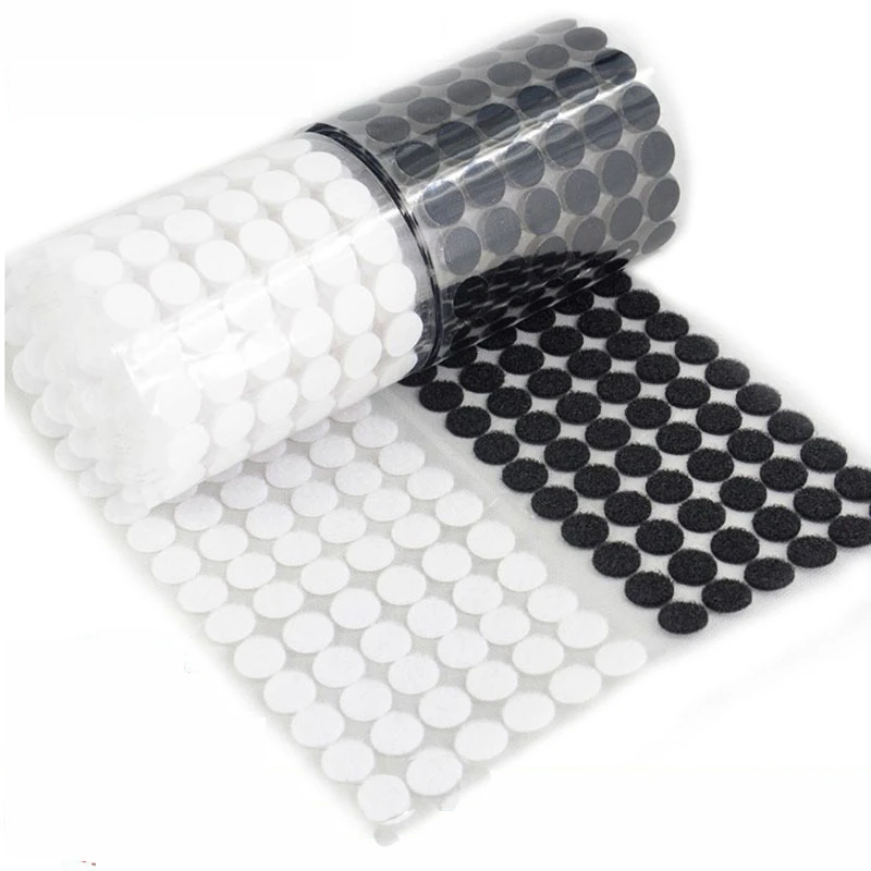 Self Adhesive Fastener Tape Dots 10/15/20/25/30mm Velcros Magic White Black Round Hook Loop Boob Strong Glue | Дом и сад