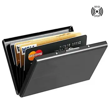 

Anti-scan Stainless Steel Case Slim RFID Blocking Wallet ID Credit Card Holder
