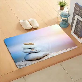 

U-S24 Custom Blue sky beach Doormat Home Decor Door mat Floor Mat Bath Mats foot pad 718!!U-FL-S24