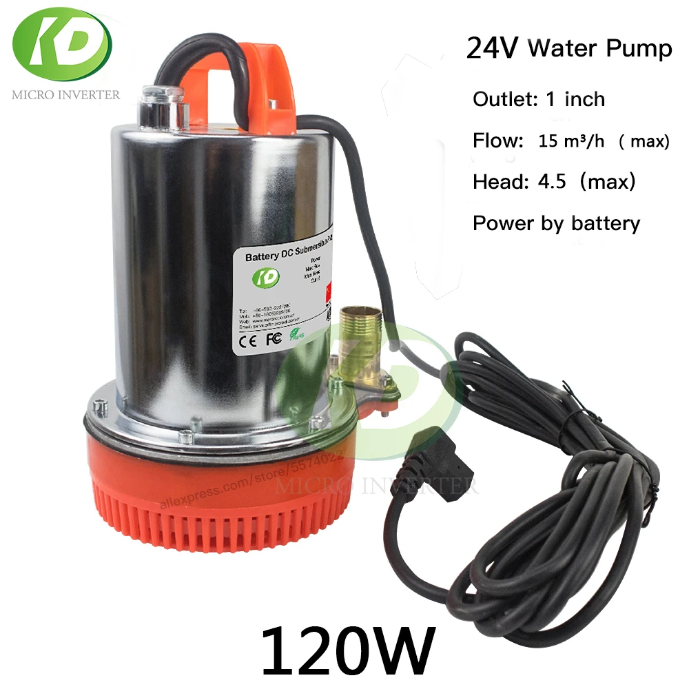 Bomba de agua sumergible para motocicleta eléctrica, minimotor sin escobillas de 120W, CC de 12V, 24V y 48V, cabezal de 4,5 M³/H para batería|Bombas| - AliExpress