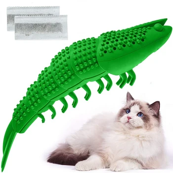 

WSFS Hot Cat Toys Interactive Kitten Catnip Toys Cat Treat Toy Cat Stuff Toothbrush Teeth Cleaning Chew Toy Lobster Shape