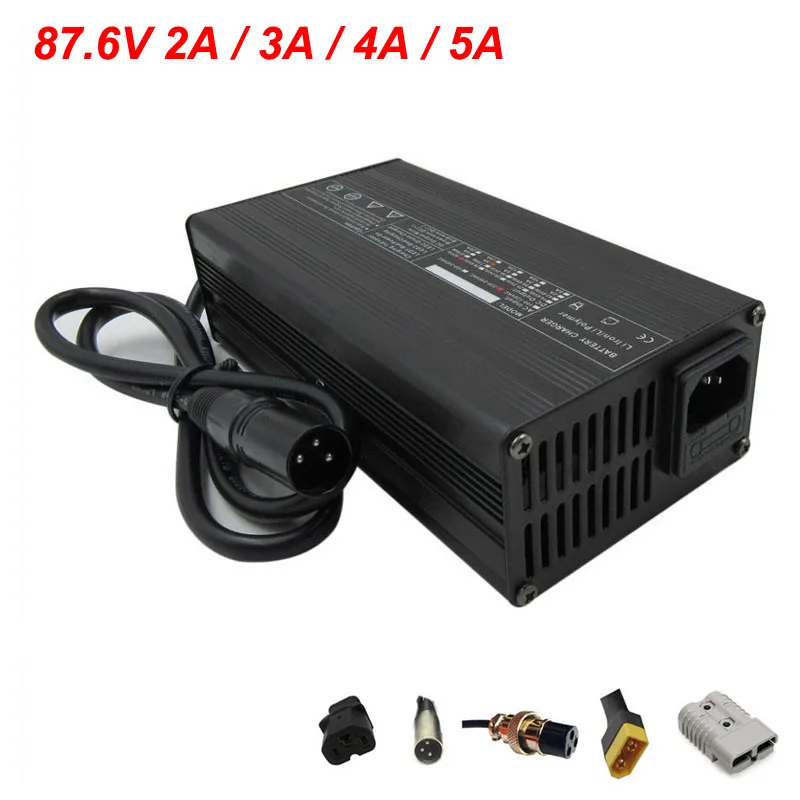72V 2A LiFePO4 Зарядное устройство выход 87 6 V 3A 4A 5A с вентилятором используется в