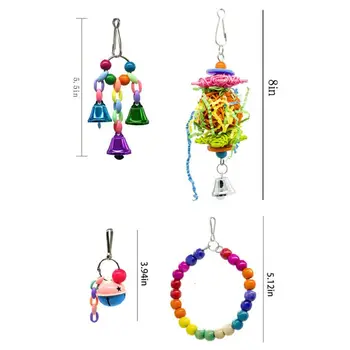 

10 Pcs Bird Hanging Swing Chewing Perches Toys Parrot Hammock Bell Small Size Y1QB