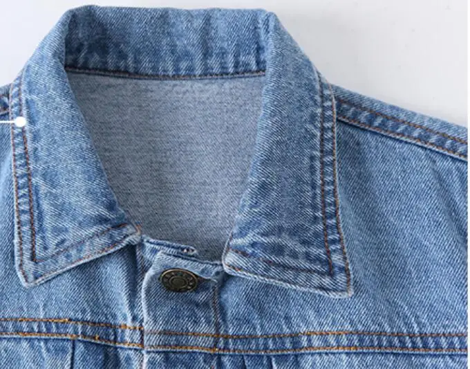 Весенне-осенняя куртка для мальчиков и девочек, Chaqueta, Корейская джинсовая куртка с принтом для маленьких мальчиков Детская осенняя куртка для девочек