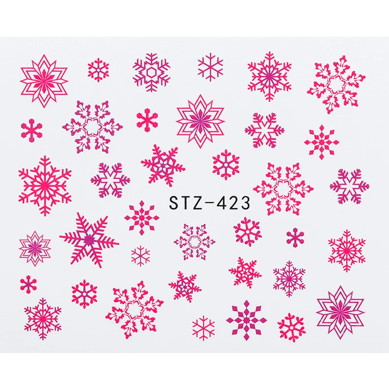 1 шт Рождественские декоративные наклейки на ногти с Рождеством наклейки для ногтей Снежинка Санта-арт для ногтей маникюр - Цвет: STZ-423