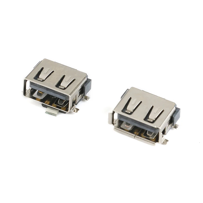 10 шт./партия SMD usb type A Женский Джек 4PIN AF 10,0 розетка PCB разъем Черный плоский край DIY ремонт телефон игрушка запчасти