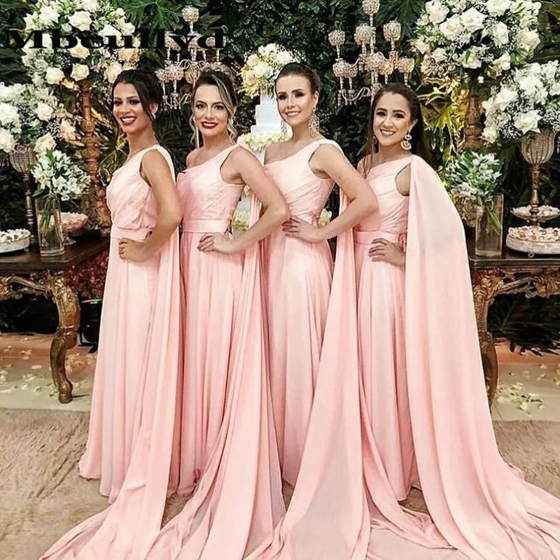 

Elegant Pink Long Bridesmaid Dresses 2023 Elegant A Line Bohemia Sukienki Na Wesele Damskie Cheap Under 100 Wedding Guest Dress