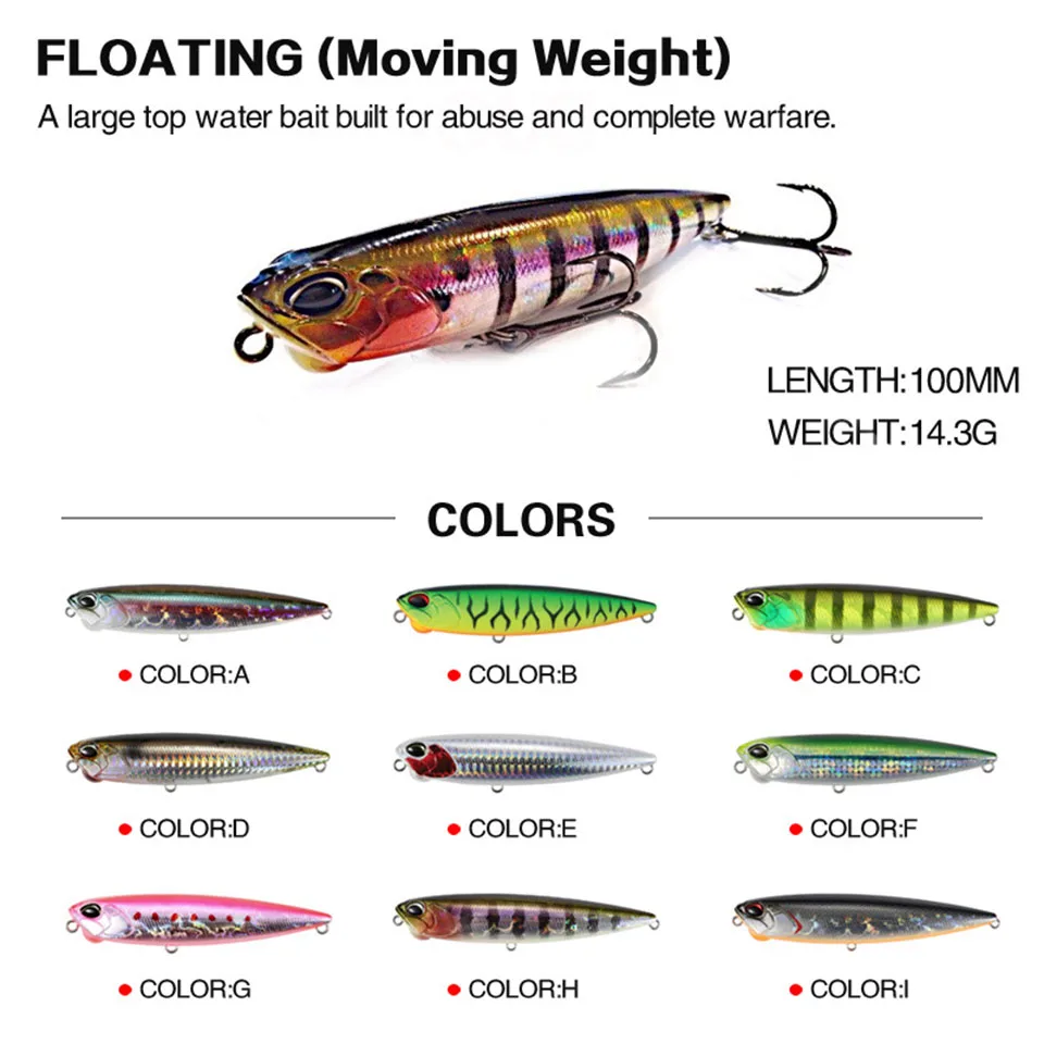 Floating Pencil Fishing Lure 65mm 100mm Topwater Crankbait Bass Snakehead  Hard Baits float Long Casting fishing tackle pesca