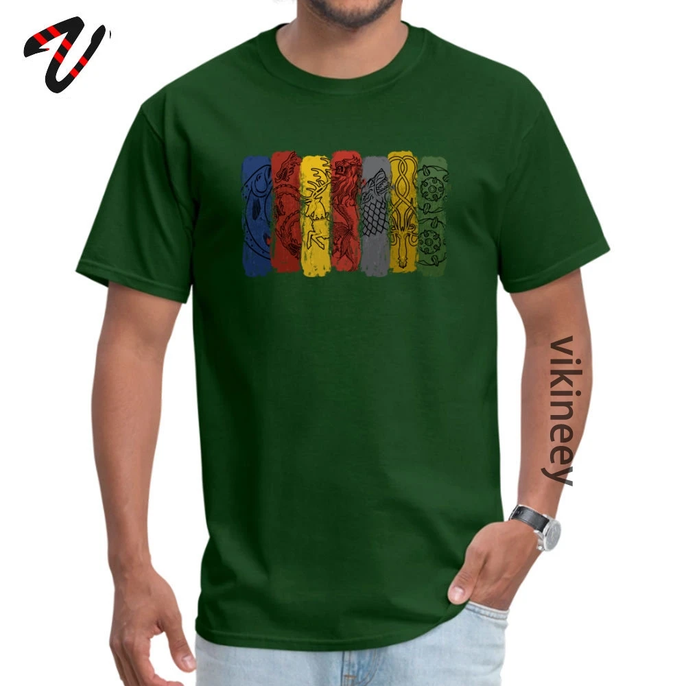 All_Houses_Logo__Game_of_Thrones_ Round Neck T Shirts Summer Normal Tops &amp;amp; Tees Short Sleeve Faddish Cotton T-Shirt Men All_Houses_Logo_-_Game_of_Thrones_748 dark