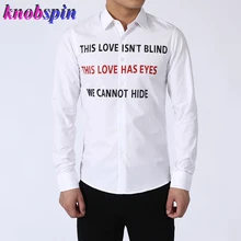 Новое поступление мужская рубашка тонкая одежда с длинными рукавами мужская с буквенным принтом Chemise homme Высокое качество Бизнес Мужские рубашки больших размеров