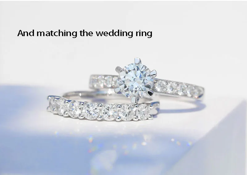 14K Золотое кольцо Moissanite алмазное кольцо обручальное кольцо с национальным сертификатом D006