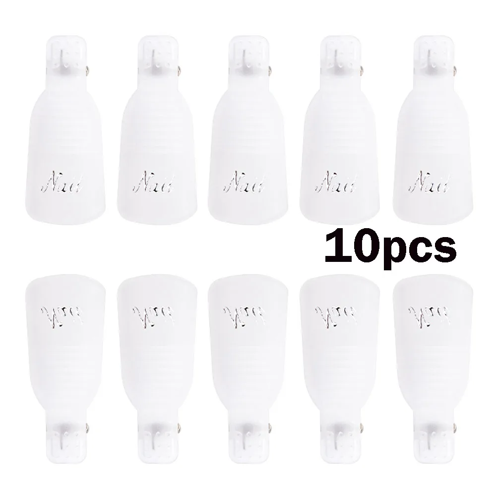 white 10pcs 10 шт., инструмент для снятия лака для ногтей, инструмент для снятия лака для ногтей, УФ-Гель-лак для снятия лака, напальчники для ногтей, инструменты для маникюра - Color: white 10pcs