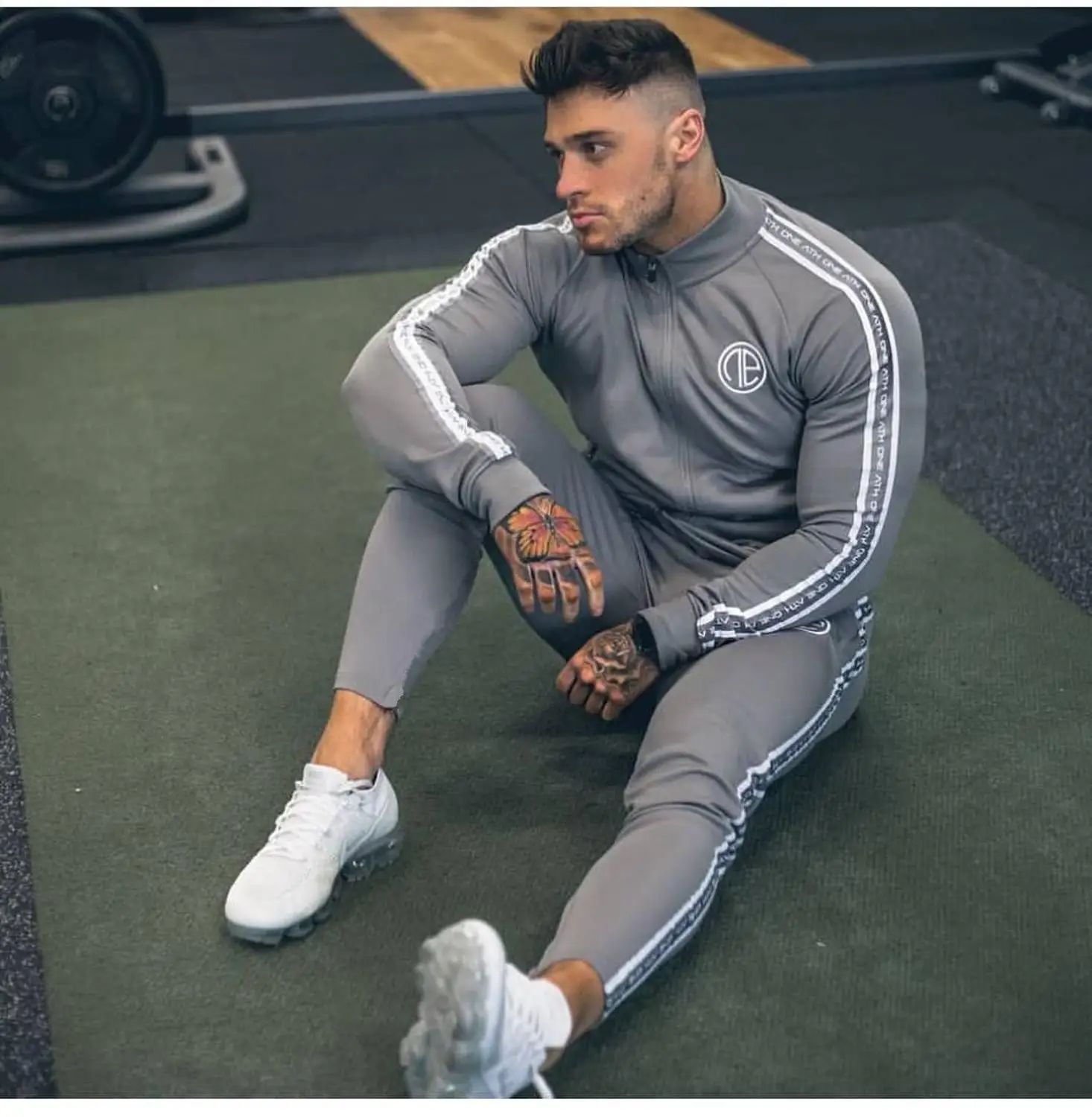 

Zipper Tracksuit Men Set Sporting 2 Pieces Sweatsuit Men Clothes Printed Hooded Hoodies Jacket Pants Track Suits Male Size M-XXL