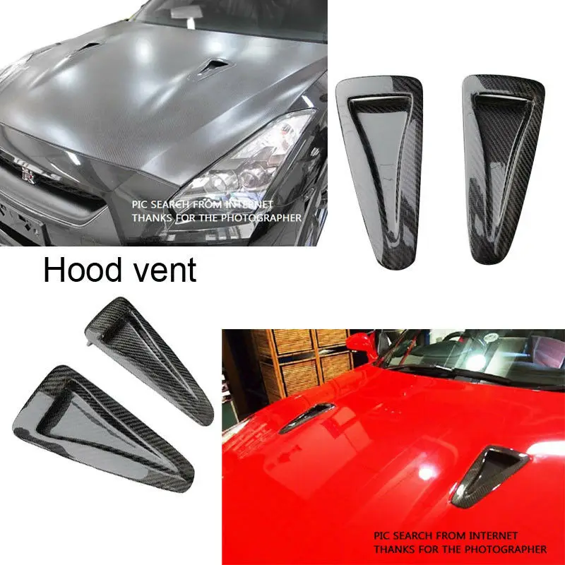 Carbon Fiber Replacement Direct Hood Scoop Bonnet Intake Vent Intake Ducts Cover Fit For Nissan GTR R35 CBA DBA 2008- 16 18
