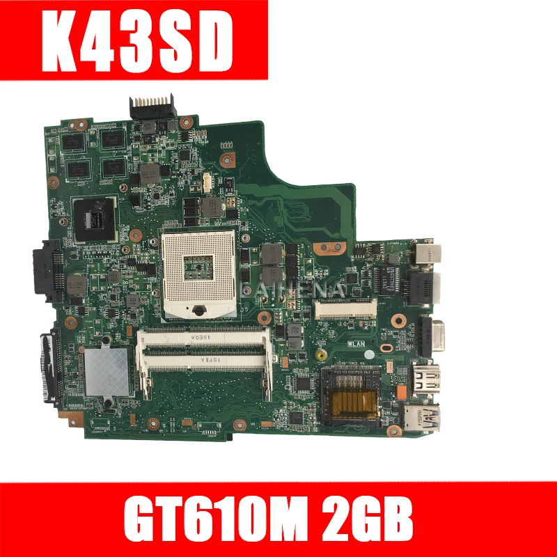 

K43SD Motherboard Rev 4.1 GT610M 2GB USB3.0 For ASUS K43SD X43S A43SD Laptop motherboard K43SD Mainboard K43SD Motherboard