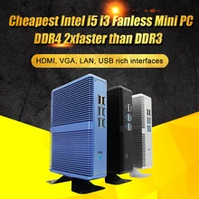 Eglobal intel core i7 i5 7200u i3 7100u fanless mini pc windows 10 pro computador barebone ddr4/ddr3 2.4ghz 4k htpc wifi hdmi vga