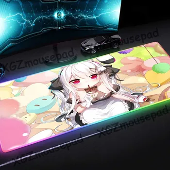 

XGZ Anime Sweet Loli Candy HD Custom Large RGB Mouse Pad Black Lock Edge Computer Desk Mat Rubber Non-slip 900x400 / 800x300 Xxl
