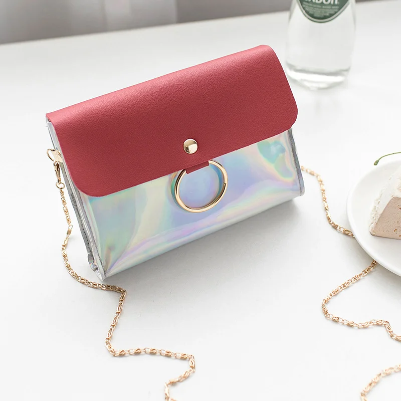 Мини-сумка через плечо из искусственной кожи с лазером для женщин 2019 | Багаж и