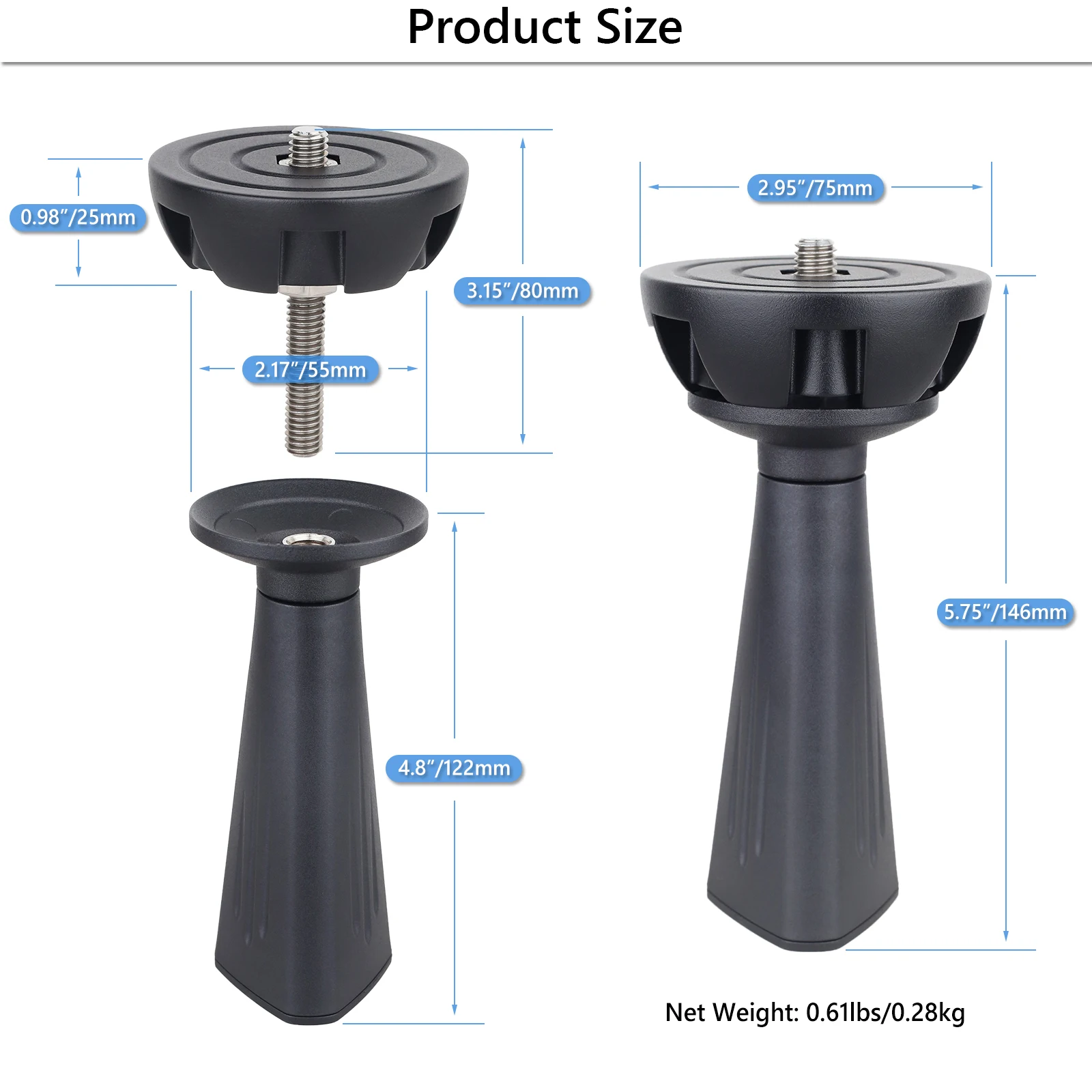 Description Picture 2 of itemBL75 Universal Aluminum Alloy Bowl Adapter 75mm Half Ball Bowl Leveler Adapter for Tripod Monopod Fluid Hydraulic Ball Head DSLR