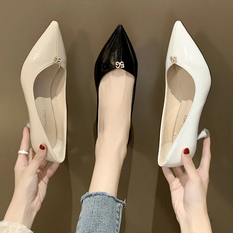 

tacones mujer 2020 classic elegant women pumps office lady pointed toe high quality stiletto heels zapatos mujer tacon