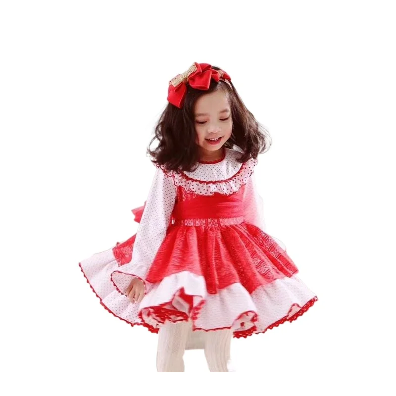 Spring New Arrivals Baby Sweet Long Cake Dress Christmas Girl Kids Dresses for Girls Quality Cotton Soft Clothes | Детская одежда и