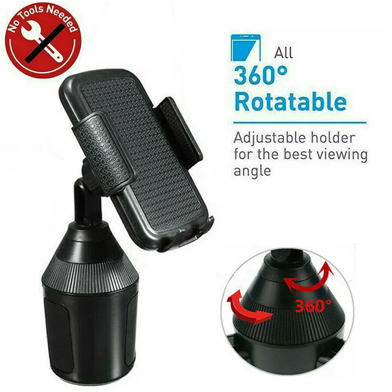 

360degrees Universal Car Cup Adjustable Holder Car Mount for Cell Phone Adjustable Car Phone Mount Universal Compatibility