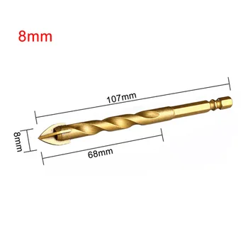 

Titanium Tungsten Cross Drill Bits Extra Long Hex Shank Drilling Ceramic Tile Glass Granite Brick Walls Power Drill Bits
