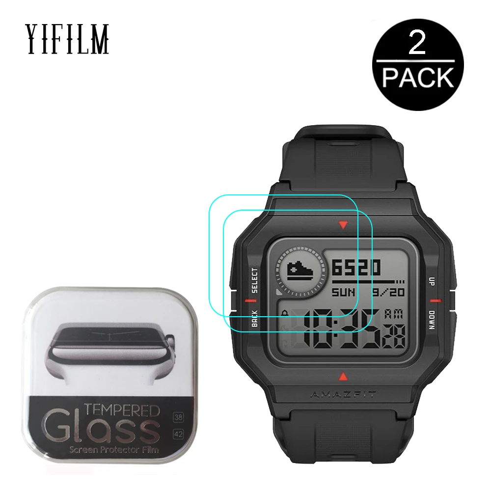Protector de pantalla de reloj inteligente para Huami AMAZFIT Neo, vidrio templado transparente, 9H, 2 uds.