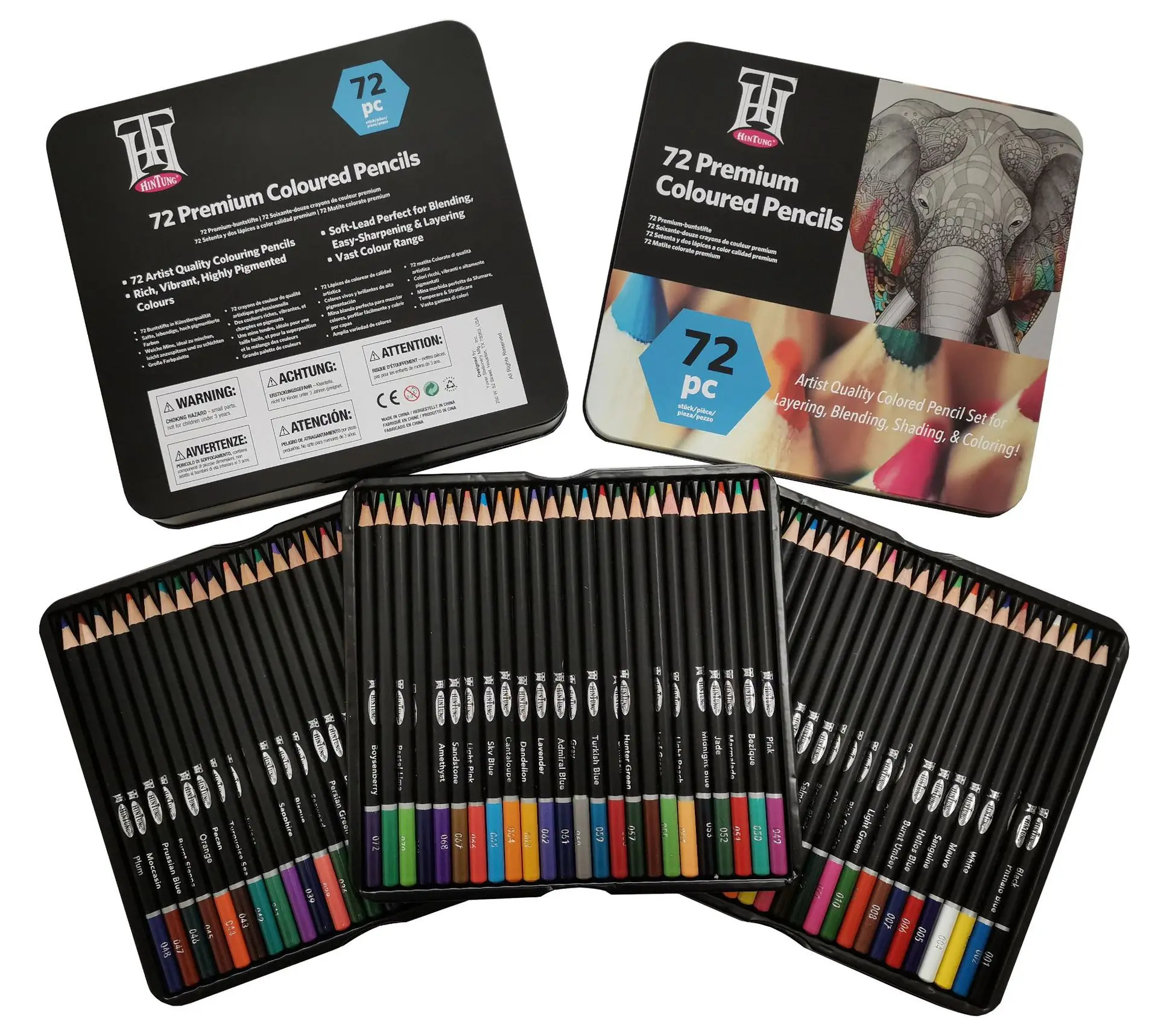 72PCS Set Colored Pencils Painting Color Lead Suit Professional Adult Drawing Stationery Colored Pencil Set Iron Box