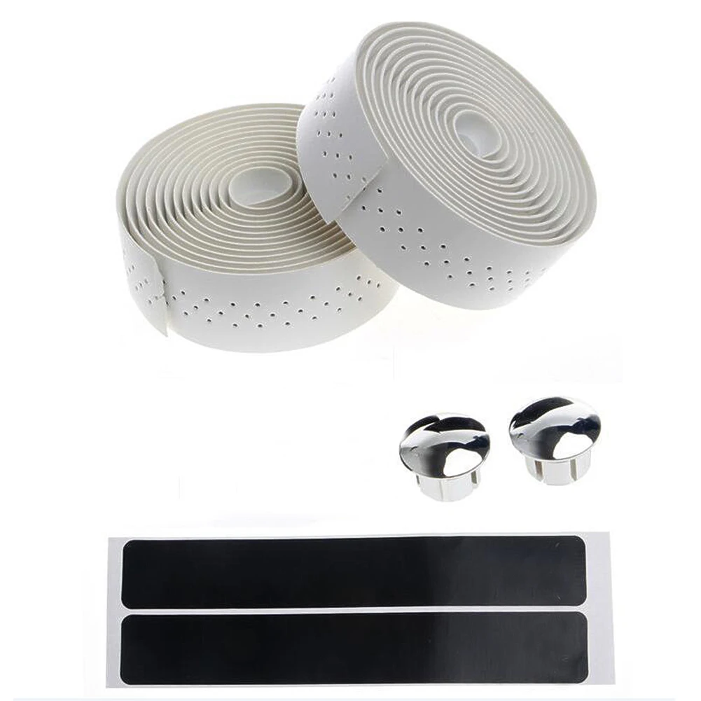 

Bike Cycling Road Bike Sports Tape Faux Leather Wrap +2 Bar Plug Black White Red Brown for Chioce