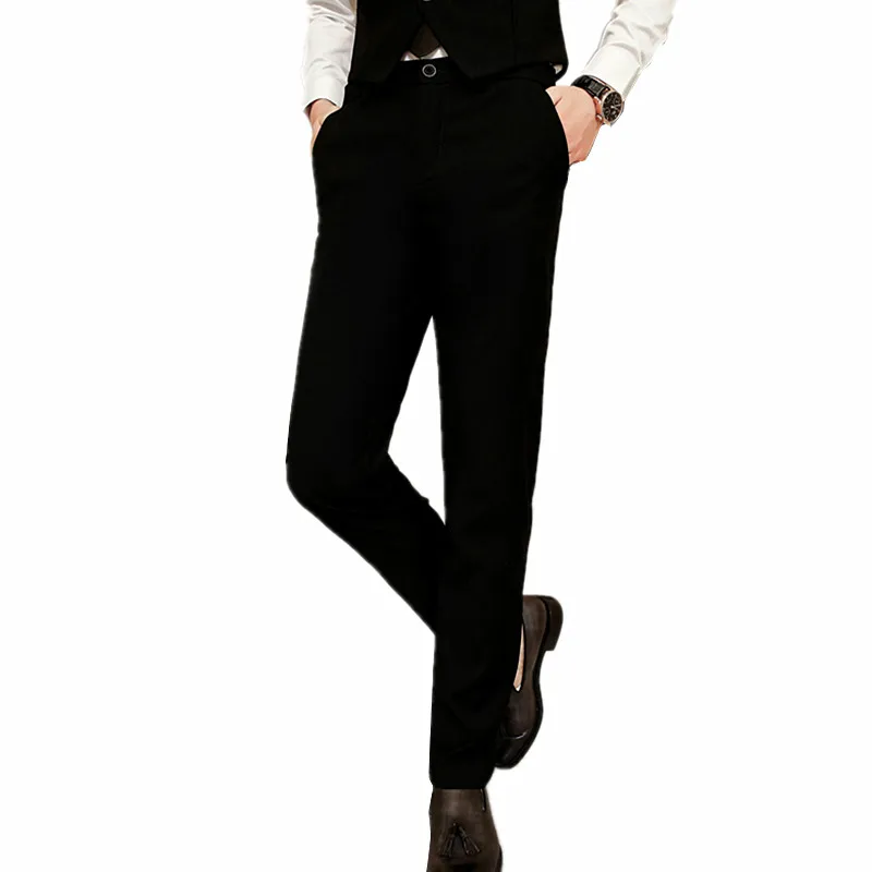 Black Stand Collar 3 Piece Men's Wedding Party Blazer jacket Vest Pants Blue, Red Wine Costume Homme