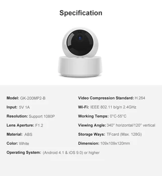 

SONOFF IP Camera 1080P HD WiFi Camera Automation Home Security Baby Monitor 2Way 360° IR Night Vision Alert Security Cameras LL