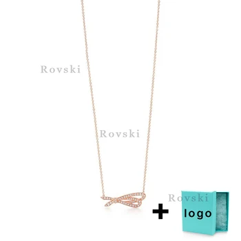 

XL TFX Rllen Popular Brand Pure Silver Rose Gold Exquisite Necklace Suitable for Women's Party Jewelry Wholesale Free Delivery.