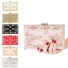 Вечерняя сумочка цветок имитация жемчуга Свадебная вечеринка Ужин кошелек через плечо мини сумка J9