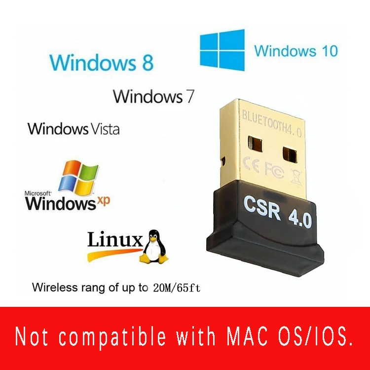 

Updated Drive-Free Mini USB Bluetooth V4.0 Dongle CSR4.0 Dual Mode Wireless Adapter For Windows Linux For Desktop computer