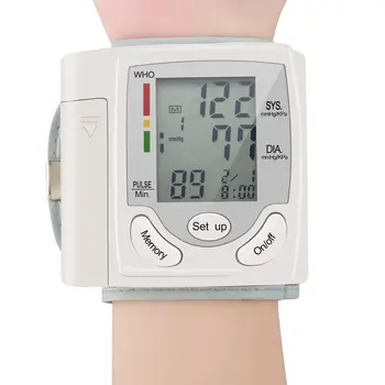 

Auto LCD Digital Upper Arm Meter Wrist BP Home Heart Beat Pulse Monitor with Cuff Health Care Instrument