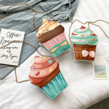 

women's bag Brand Original Design 2020 Cream Ice Cream Dessert Cake Paper Cup Shape Shoulder Bag Personality Messenger Bag