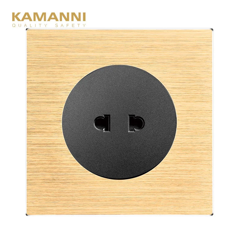 two hole socket KAMANNI настенная алюминиевая панель розетка с заземлением, 16A ЕС Великобритания США стандартная розетка 86 мм* 86 мм - Цвет: two hole socket