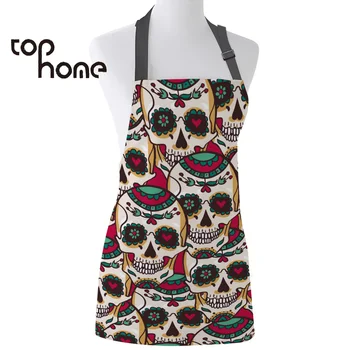 

Tophome Kitchen Apron Mexican Skeleton Printed Adjustable Sleeveless Canvas Aprons for Men Women Kids Home Cleaning Tools